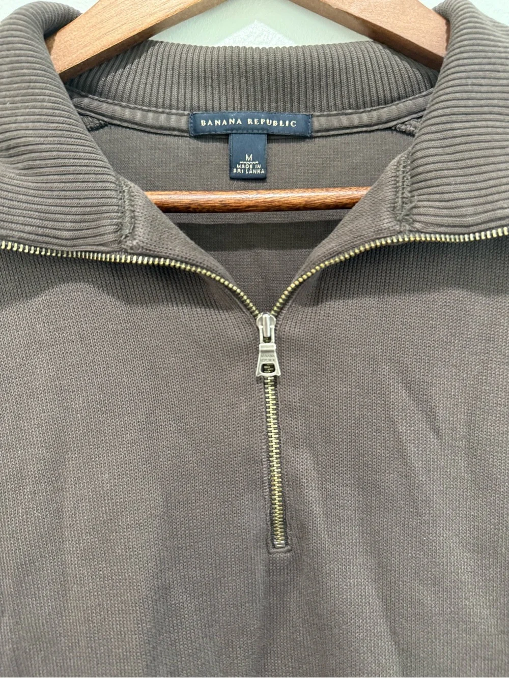 Banana Republic Men's Brown Quarter-Zip Pullover Sweater